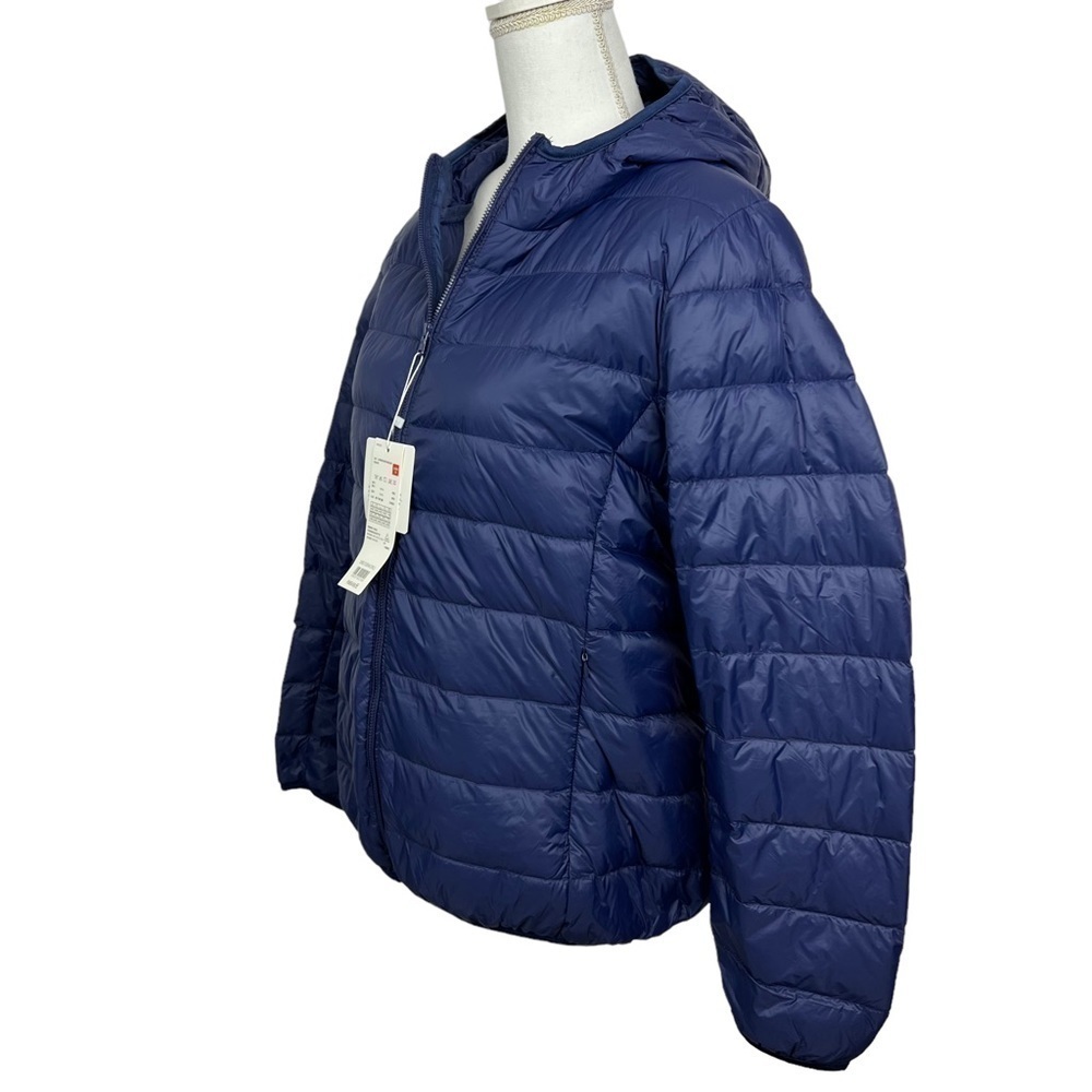 NWT Unbranded Women’s Ultra Light Down Full Zip Jacket Blue Hoodie Sz Small - Picture 3 of 13